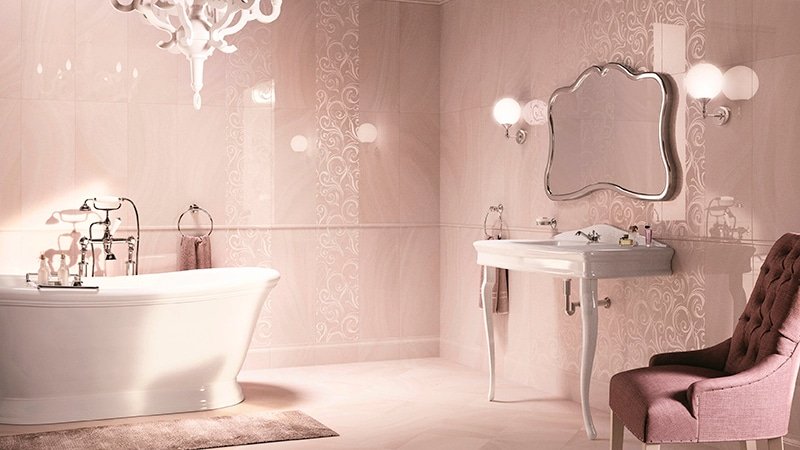 Італійська плитка для ванної кімнати: фото зразки