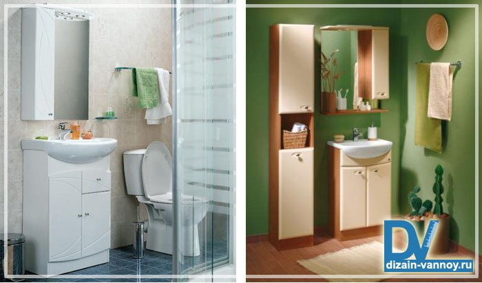 Компактна меблі для маленької ванної кімнати   вузька і малогабаритна