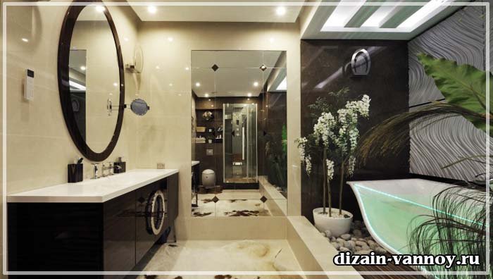 Дзеркальна плитка у ванній, фото дизайнерських рішень