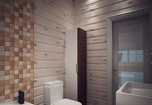 Ванна кімната в деревяному будинку