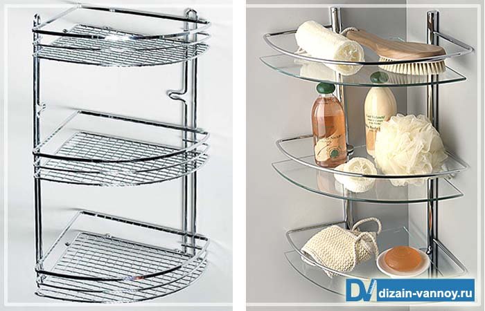 Хромована полиця для ванної кімнати   види, конфігурації і де повісити