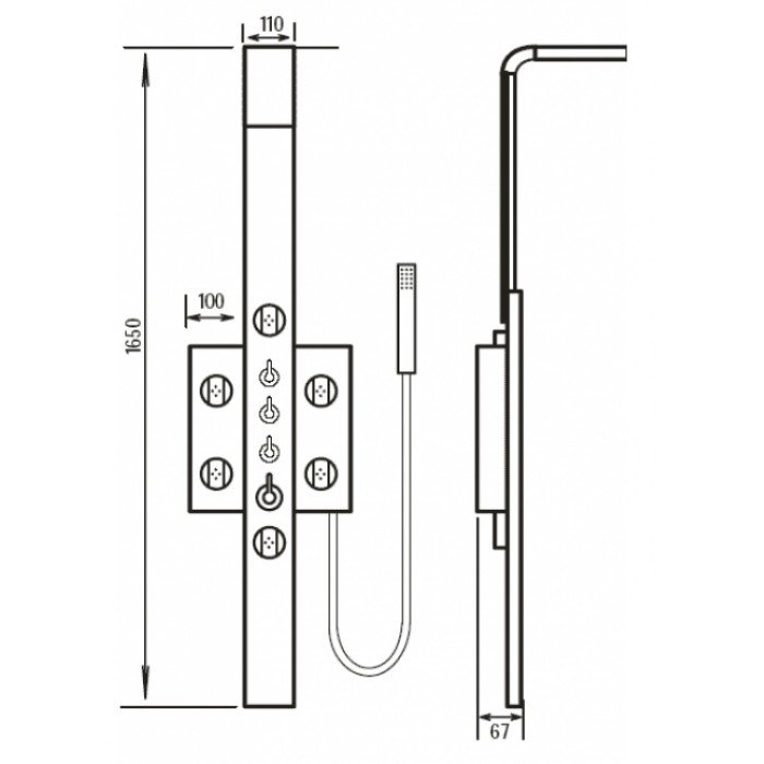 Душова панель з тропічним душем і змішувачем, які бувають види