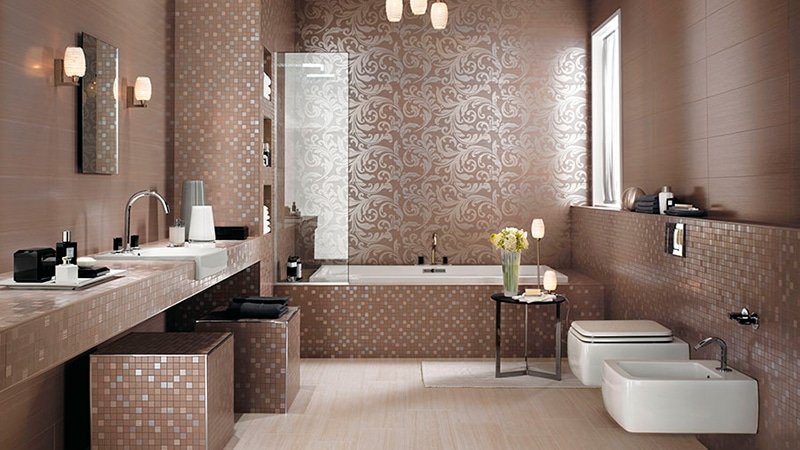 Італійська плитка для ванної кімнати: фото зразки