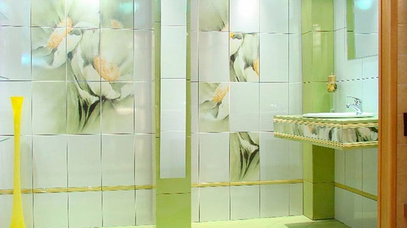 Керамічна плитка для ванної: дизайн, фото колекція