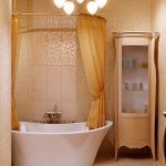 Коричнева плитка у ванній: фото бежева ванна