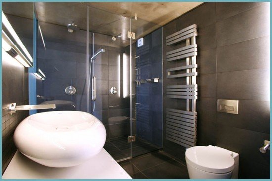 Сучасний дизайн інтерєру ванних кімнат в стилі хай тек