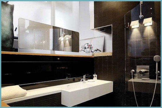 Сучасний дизайн інтерєру ванних кімнат в стилі хай тек