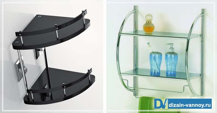 Навісні полиці для ванної кімнати   види поличок і способи розміщення