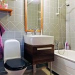 Фото плитка у ванній з малюнком: красива синя