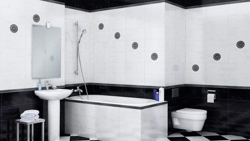 Кахель для ванної кімнати: фото поєднання кольорів