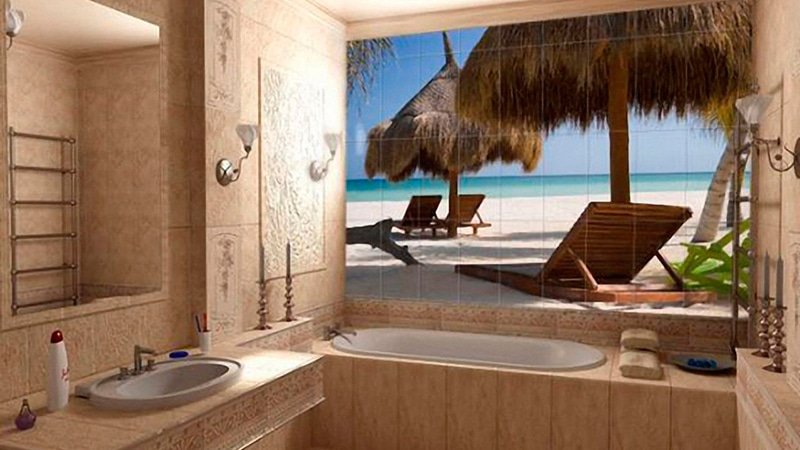 Фотоплитка для ванної кімнати: особливості обробки