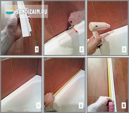 Пластиковий бордюр для ванної: установка + фото