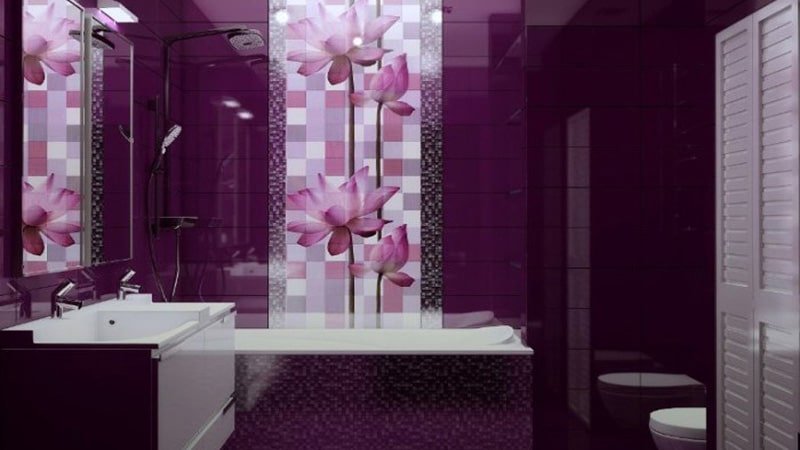 Кольорова плитка для ванної: фото зразків