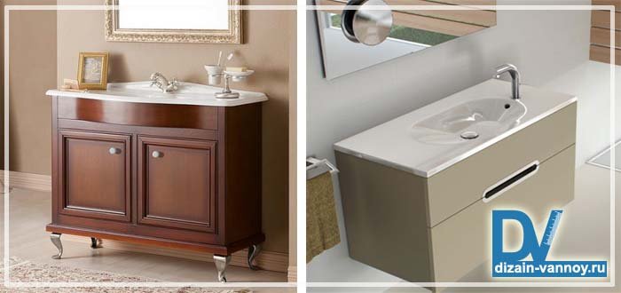 Раковина з тумбою для ванної кімнати   види умивальників і мийок