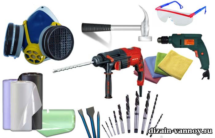 Як відбити плитку у ванній, демонтаж старого кахлю