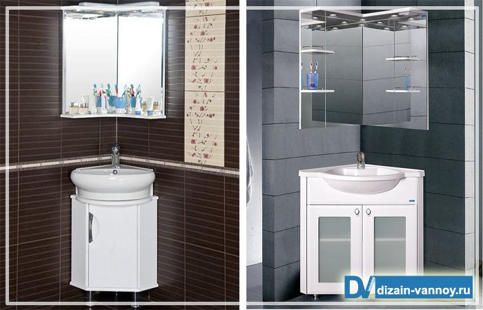 Кутове дзеркало для ванної кімнати   фото дизайну інтерєрів