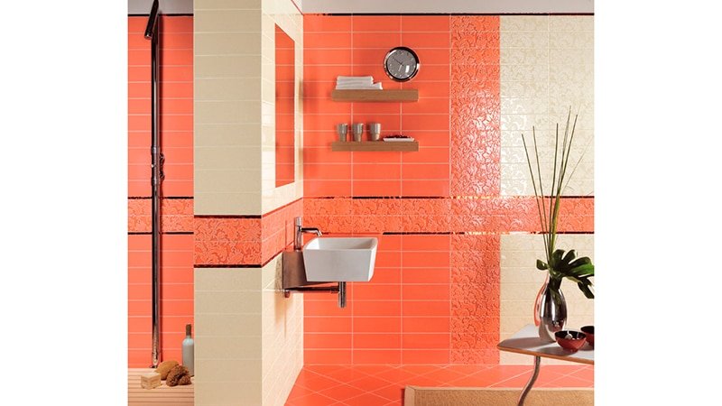 Керамічна плитка для ванної: дизайн, фото колекція