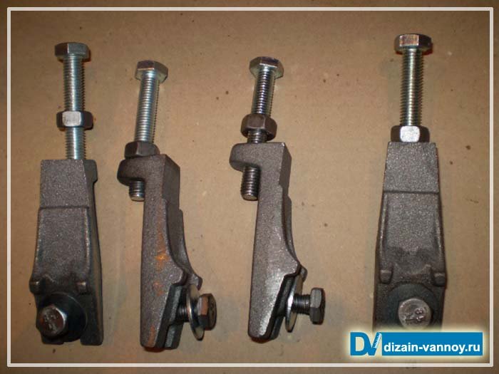 Універсальні регульовані ніжки для чавунної ванни і висота установки