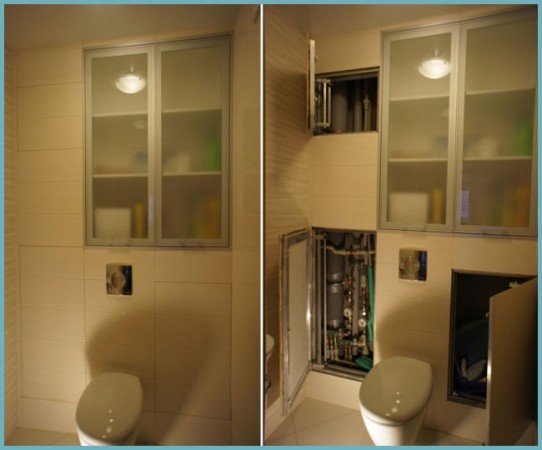 Сантехнічний шафа в туалеті: цікаві рішення та варіанти