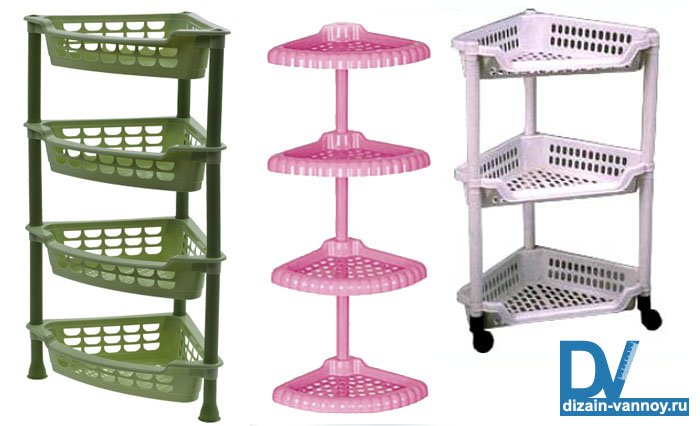 Кутові полиці для ванної кімнати: види конструкцій навісні, телескопічні та інші