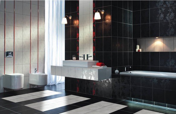 Чорно біла ванна кімната: класика контрастного інтерєру Чорно біла ванна кімната: класика контрастного інтерєру