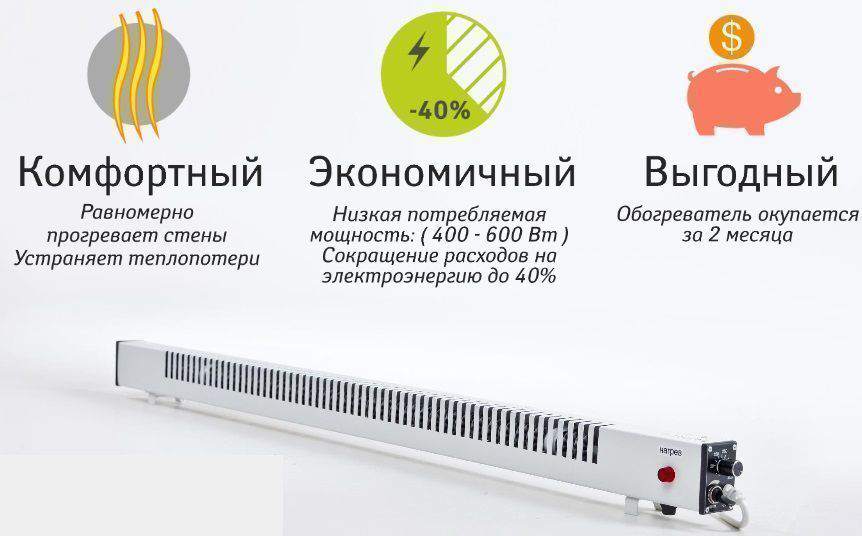 Установка електричних обігрівачів плінтусних