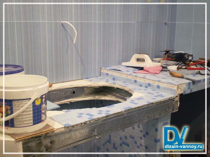 Вологостійка стільниця для ванної своїми руками з гіпсокартону