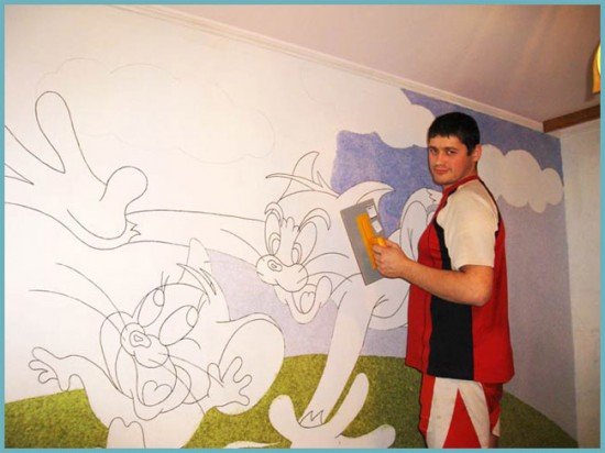 Як зробити картину або малюнок рідкими шпалерами