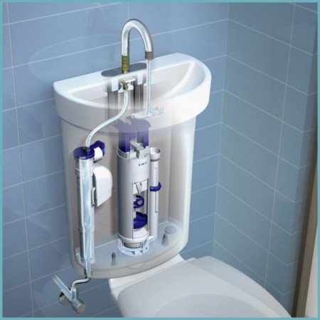 Унітаз з раковиною на бачку – практична економія місця