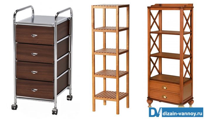 Етажерки для ванної кімнати кутові, вузькі, з ящиками і стелажі Етажерки для ванної кімнати кутові, вузькі, з ящиками і стелажі