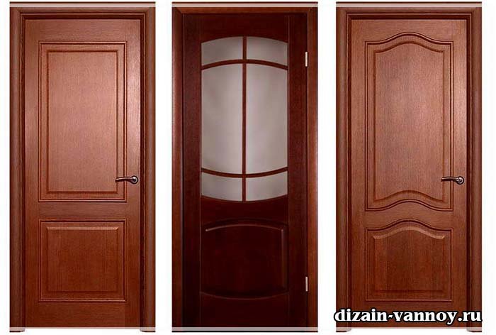 Двері мдф для ванної кімнати, шпоновані та з масиву