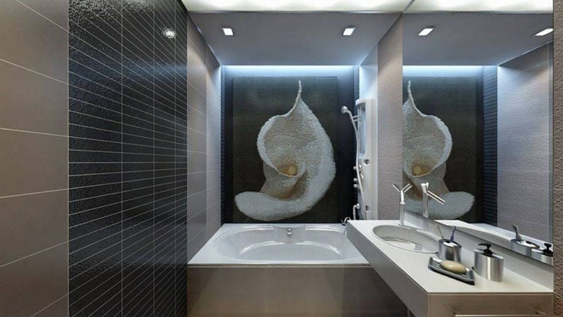 Кахель для ванної кімнати: фото поєднання кольорів