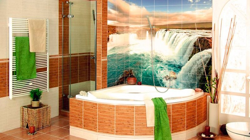 Фотоплитка для ванної кімнати: особливості обробки