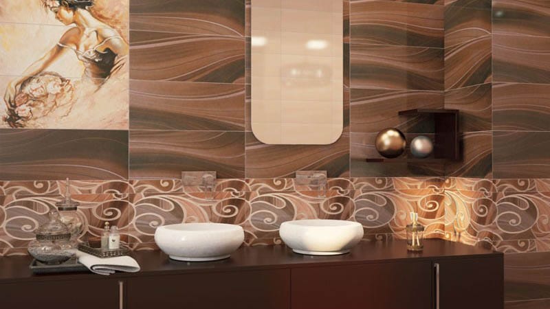 Настінна плитка для ванної: колекція фото