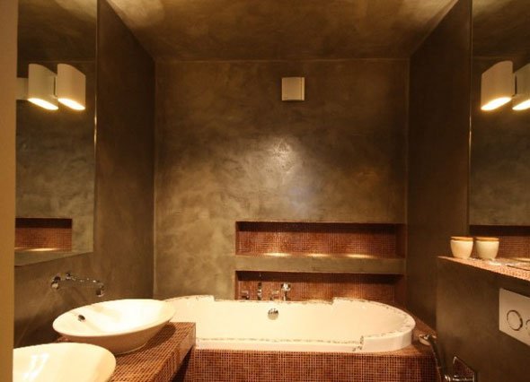 Як створити красивий інтерєр у ванній кімнаті за допомогою декоративної фактурної штукатурки: фотопримеры Як створити красивий інтерєр у ванній кімнаті за допомогою декоративної фактурної штукатурки: фотопримеры