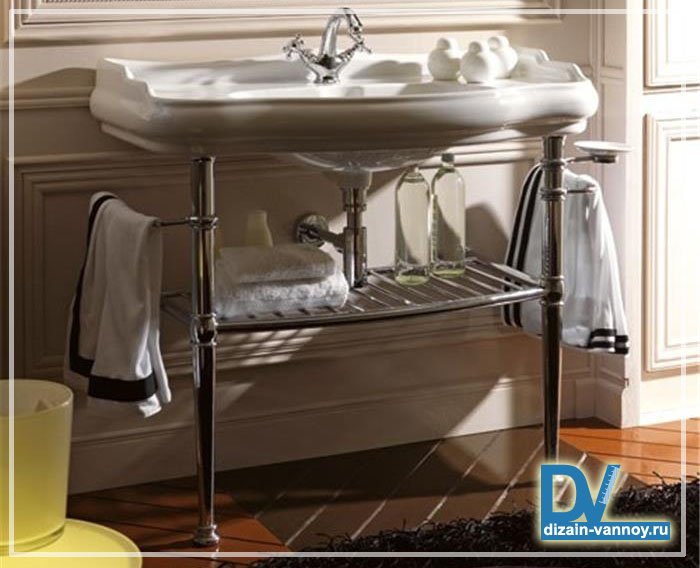 Вбудована полку під раковину у ванну   фото та види