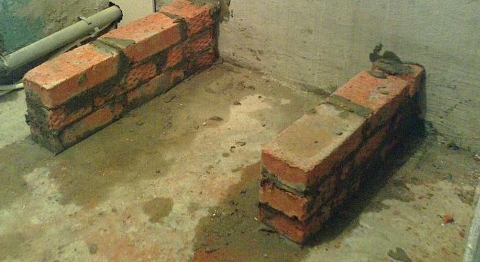 Як робиться установка ванни на цеглу, всі способоы