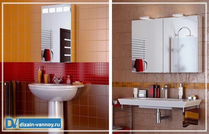 Дзеркальна шафка для ванної кімнати   навісні і підлогові