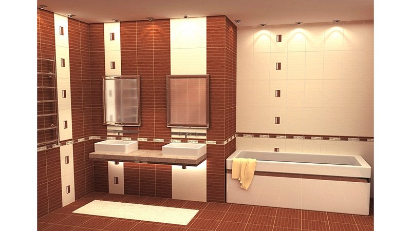 Керамічна плитка для ванної: дизайн, фото колекція