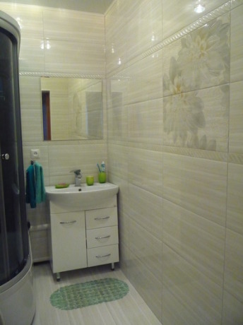 Ванна кімната з душовою кабіною в заміському будинку