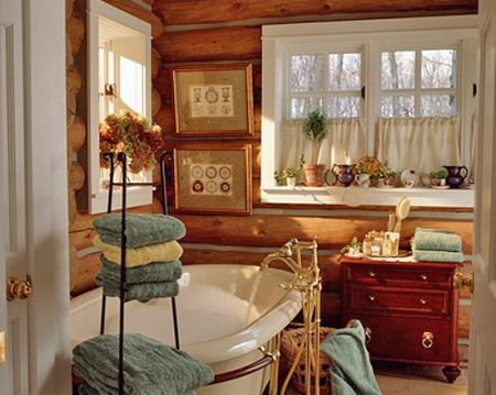 Ванна в стилі кантрі: меблі, плитка, світильники в сільському стилі.