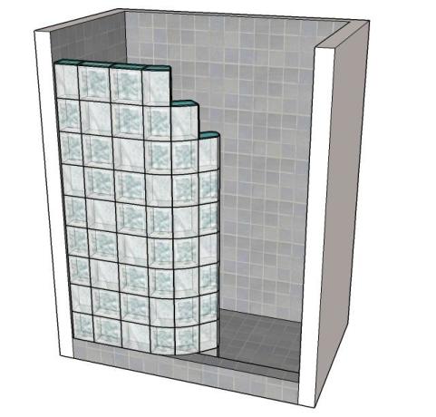 Душова з склоблоків: фото кабінок та поетапна інструкція з монтажу стін і зливу