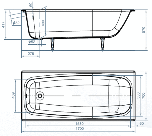 Розміри ванн різних видів: які бувають форми і параметри акрилових та інших чаш