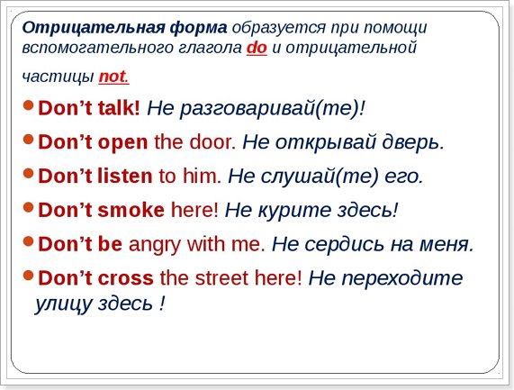 Негативна форма англійського речення