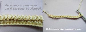 Стовпчики з обвязкою для обробки деталей ірландського вязання