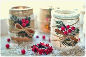 Новорічні підсвічники своїми руками