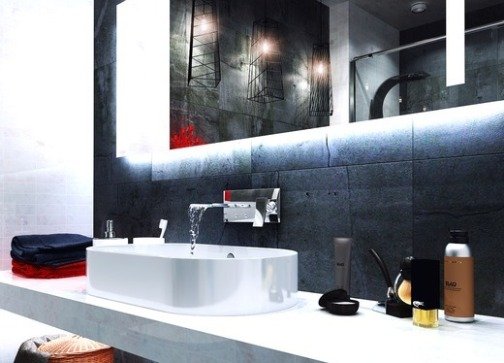 Ефектна темна ванна