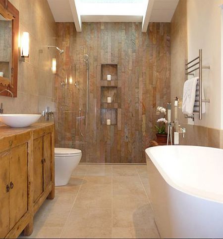 Бежева ванна. Дизайн ванної кімнати в бежевих тонах.