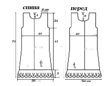Сукня з центральною вставкою ананасами гачком