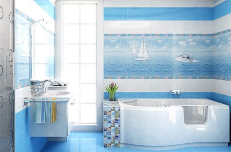 Ванна в морському стилі